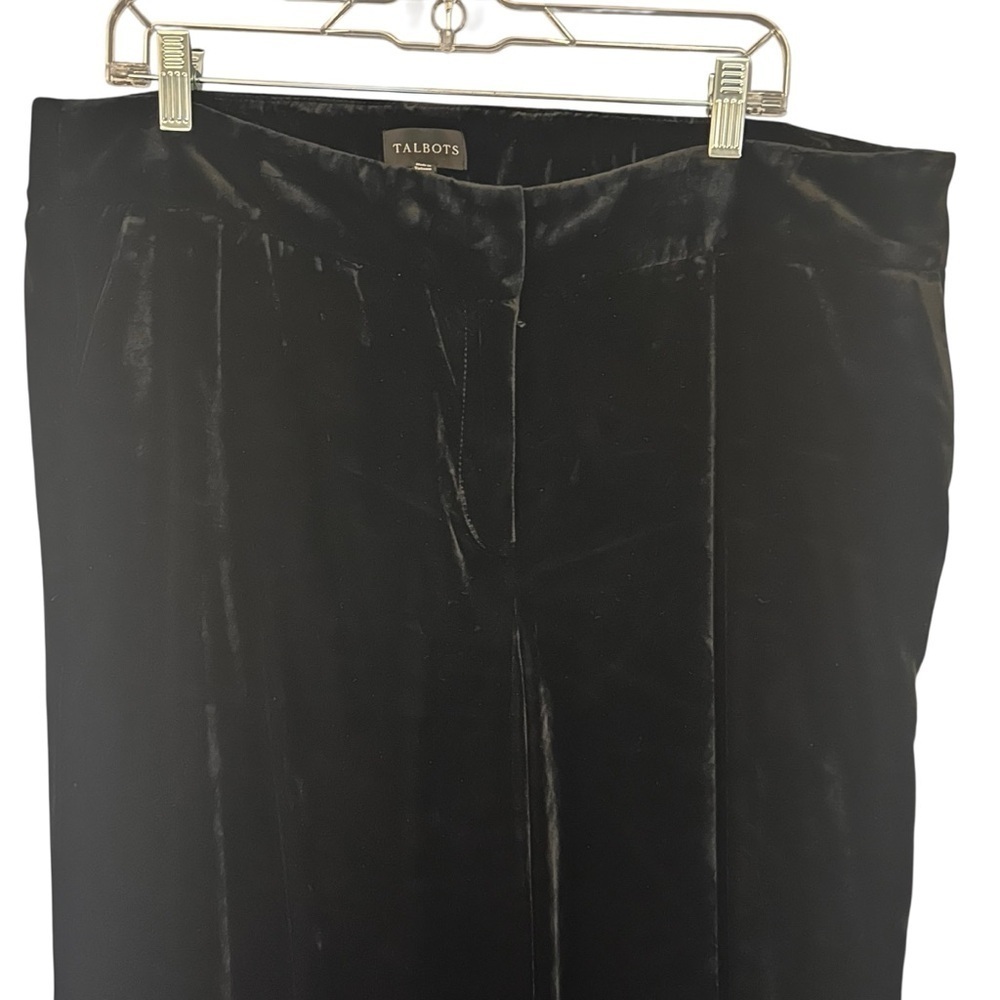 Talbots Black Velour Wide Leg Pants NWT Size 14 Dressy Evening - Picture 5 of 12